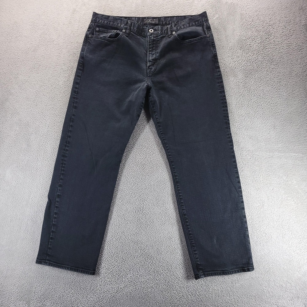 Lucky Brand Jeans Mens 38x30 Black 363 Vintage Straight Dark Wash Denim Comfort
